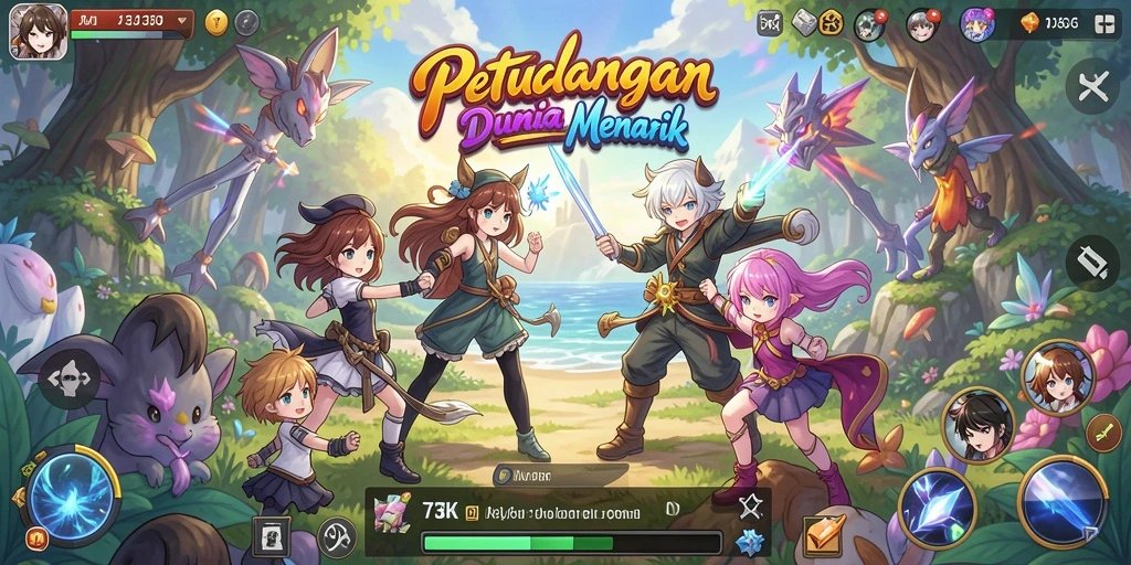 Gambaran gameplay seru dalam dunia Anime yang penuh warna.