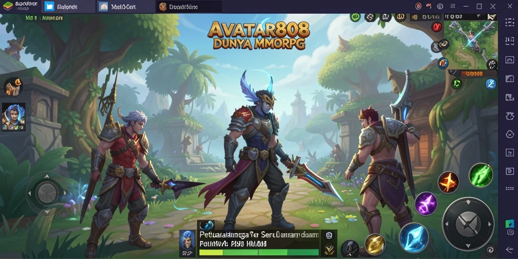 Gameplay seru dalam AVATAR808 yang menampilkan berbagai aksi pertempuran MMORPG.