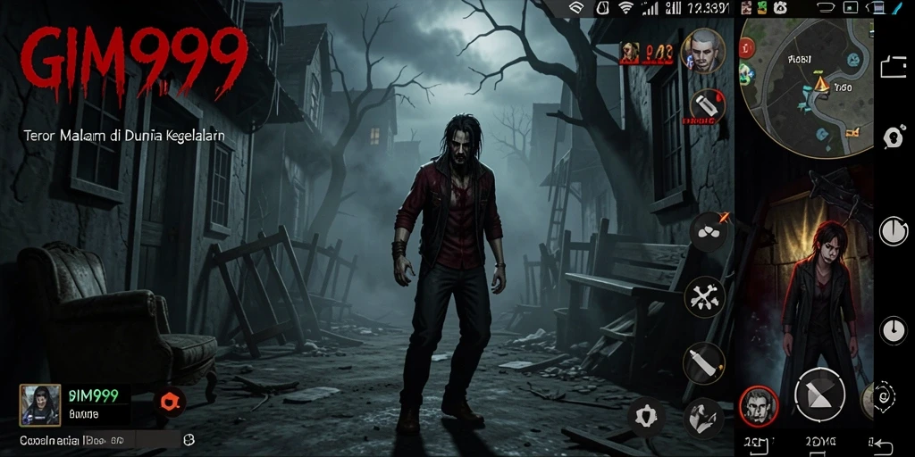 Tampilan gameplay GIM999 penuh dengan suasana horror yang mendebarkan.