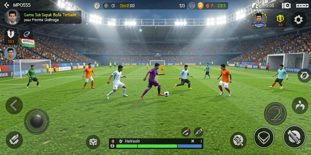 Tampilan gameplay menarik dari MPO555 dalam pertandingan sepak bola.