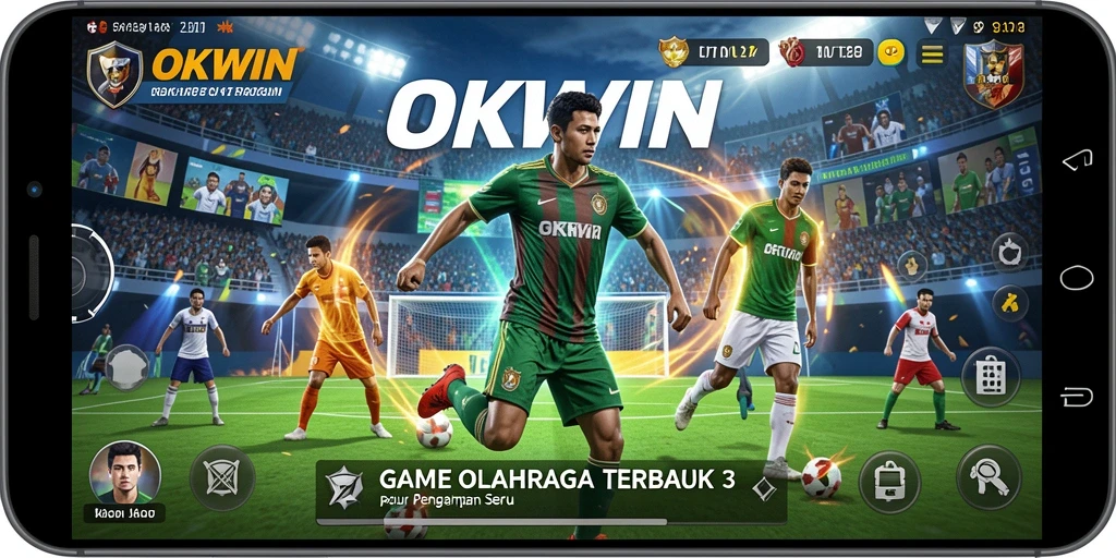 Tampilan gameplay OKWIN dengan aksi seru dari cabang olahraga.