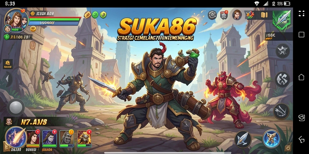 Tangkapan layar dari permainan strategi SUKA86 yang menegangkan.