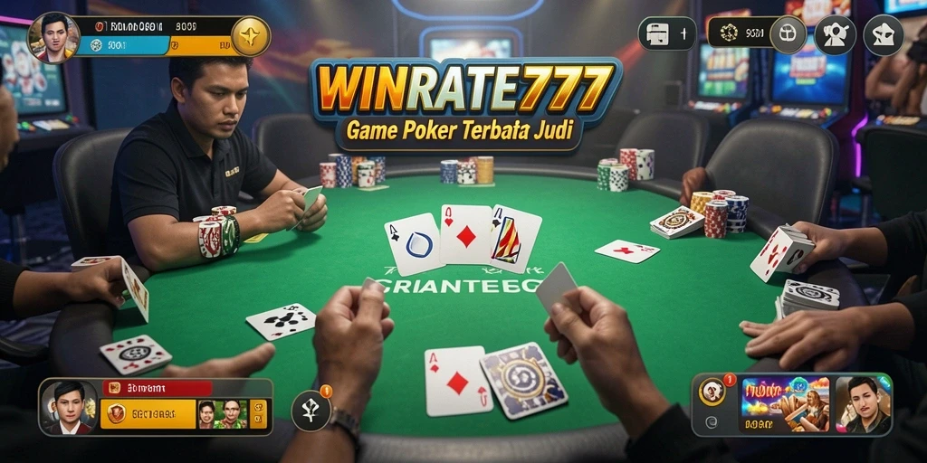 Screenshot gameplay Poker yang menegangkan di WINRATE777.