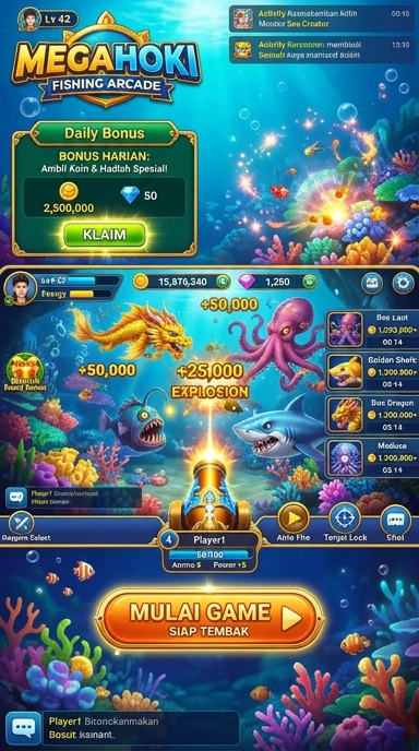 Screenshot antarmuka megahoki yang intuitif dan mudah digunakan.